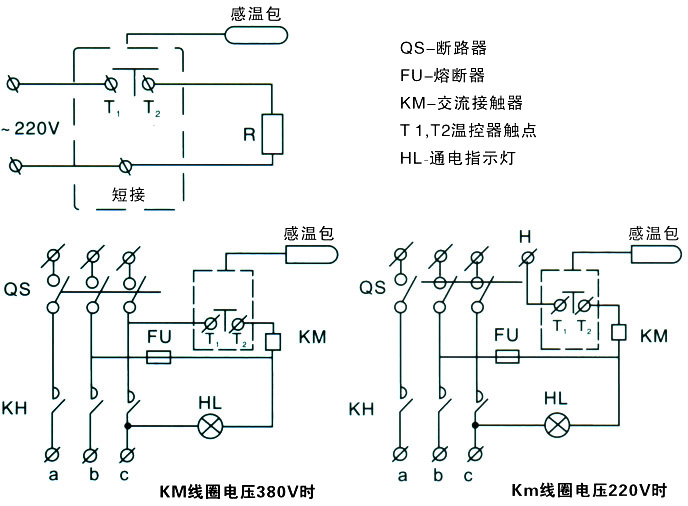 BJW防爆溫度控制器電氣原理圖